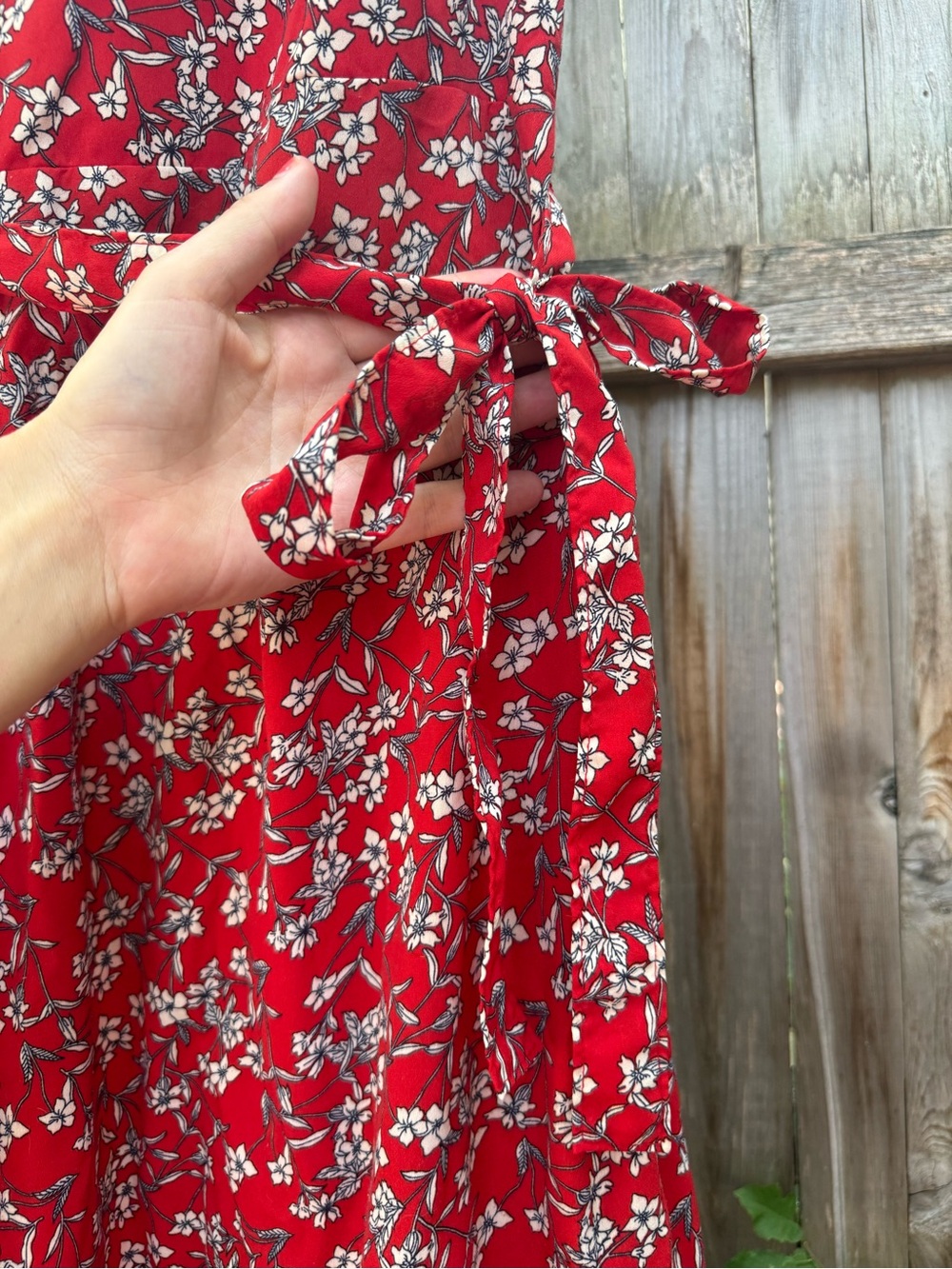 Banana Republic Red Floral Maxi Dress w Ruffle Americana Sundress Party Guest - Picture 6 of 9